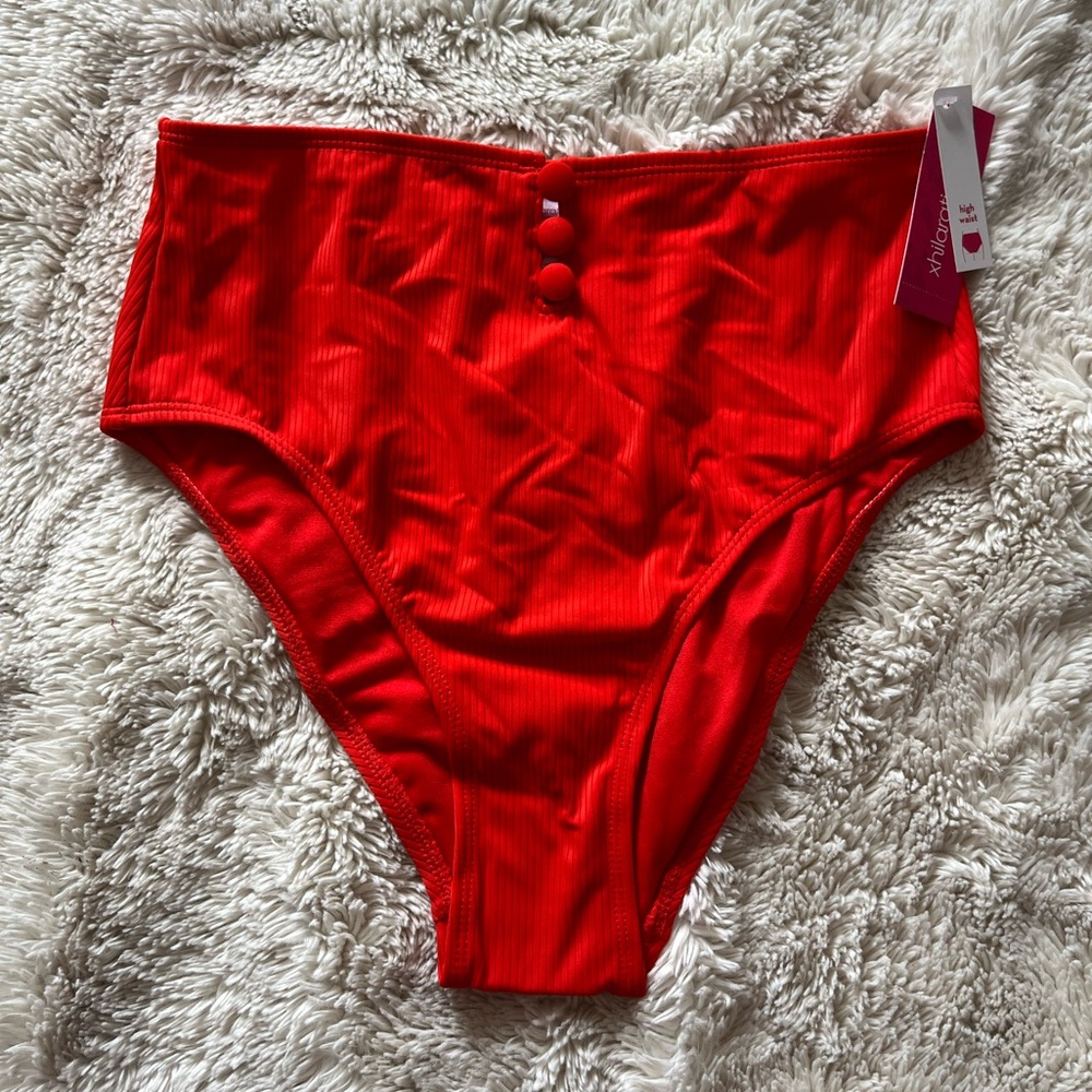 Red Retro Highwaisted Bikini Bottoms BNWT